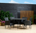 Havestol Bangkok i metal og sort polyrattan - Sunlife